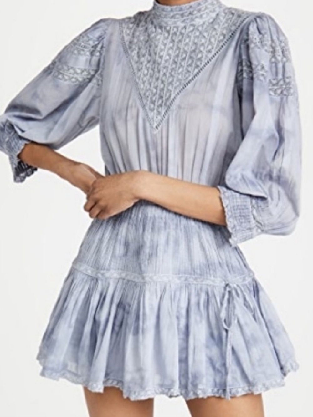 LoveShackFancy Viola Embroidered Lace Mini Dress